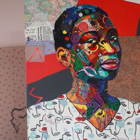 صور: أوزوما أنيانوو.. فنان نيجيري يصنع لوحات من الأقمشة عصية على التقليد