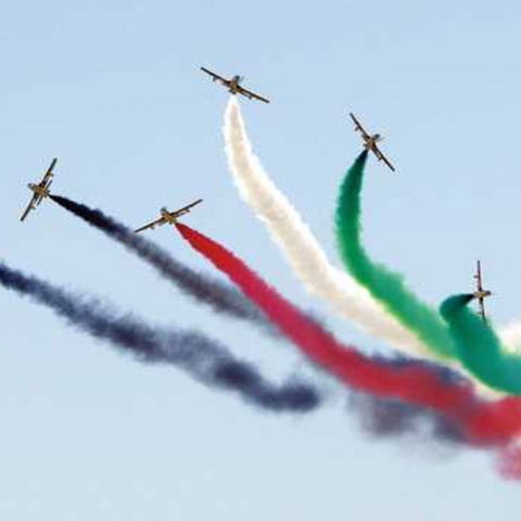 Photo: UAE Flag in Russian Skies