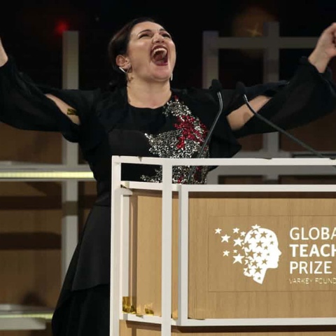 Photo: "Andria Zafirakou" Best teacher in the world 2018