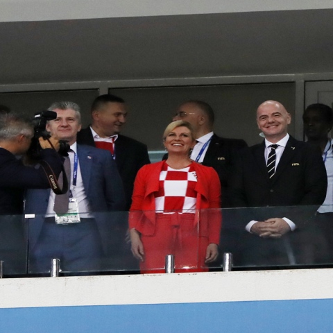 ${rs.image.photo} The Croatian president stole the spotlight from the players in Croatia’s win against Russia!